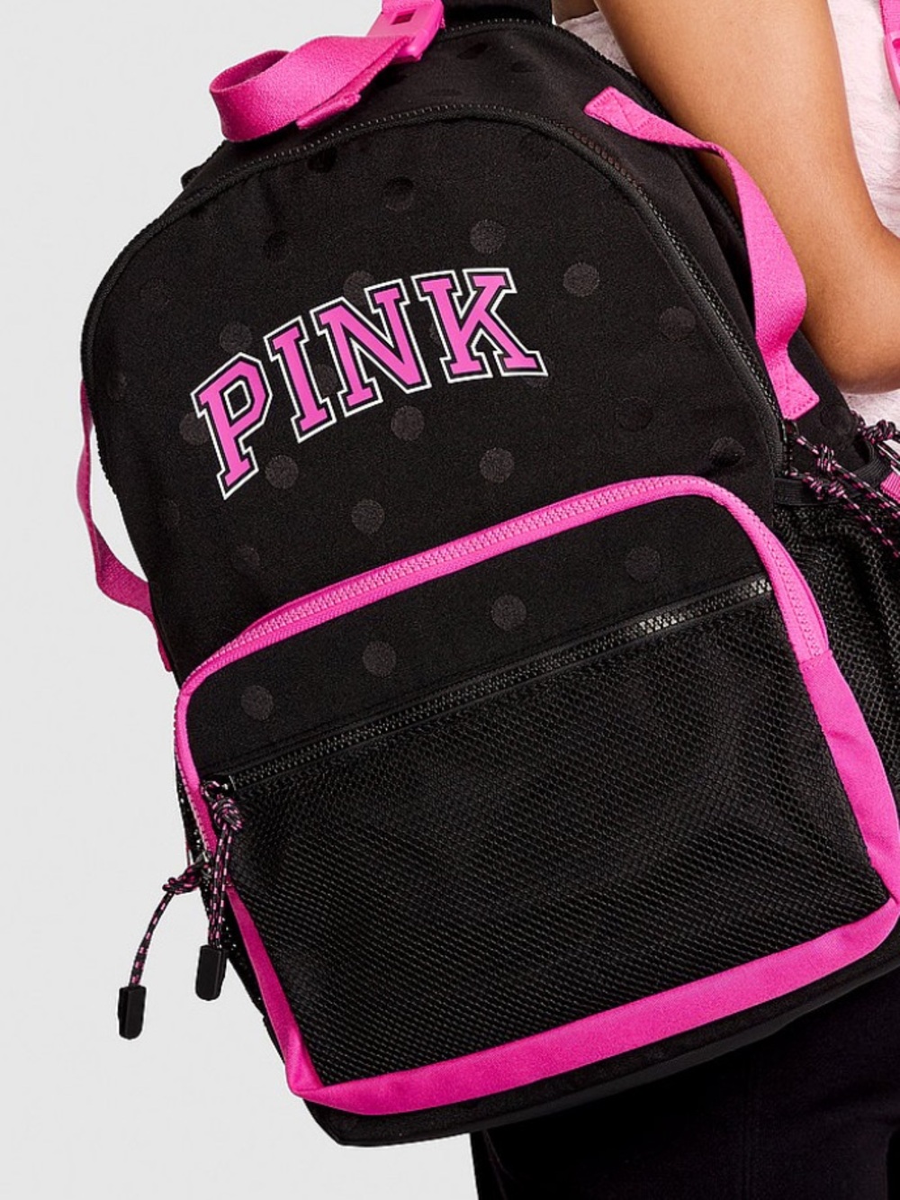 🆕⚫️ Polka Dot PINK Backpack Victoria’s Secret NWT🎒